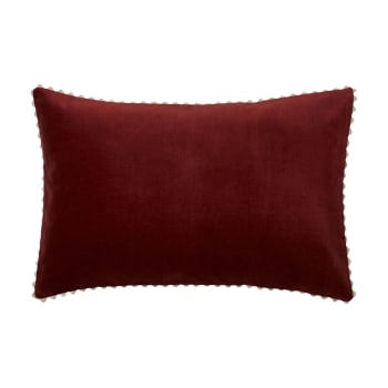 VELIN - Housse de coussin en velour de coton rouge 40x60