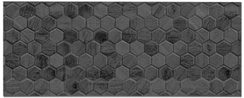 FRENTES DE COCINA - Frente de Cocina Azulejo Hexagonal Negro 60x200 cm