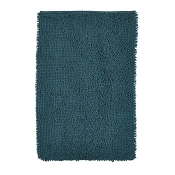 Essential - Tapis de bain mèche uni en Polyester Bleu 50x80 cm