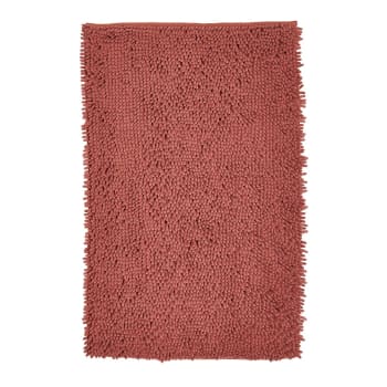 Essential - Tapis de bain mèche uni en Polyester Rouge 50x80 cm
