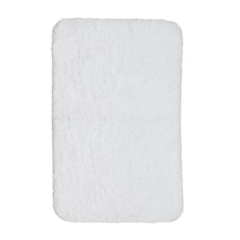 Essential - Tapis de bain tufté uni en Polyester Blanc 50x80 cm