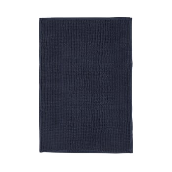 Essential - Tapis de bain Bubble uni en Polyester Bleu marine 60x40 cm