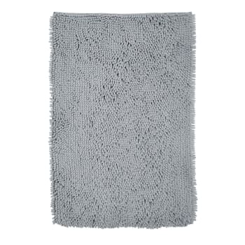 Essential - Tapis de bain mèche uni en Polyester Gris 50x80 cm
