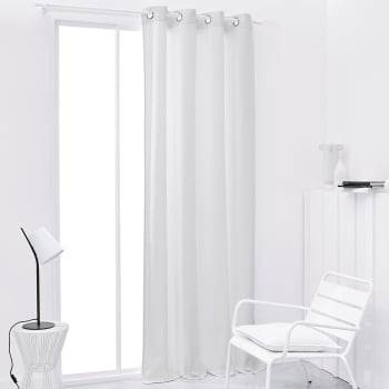 Essential - Rideau isolant à oeillets uni en Polyester Blanc 140x240 cm