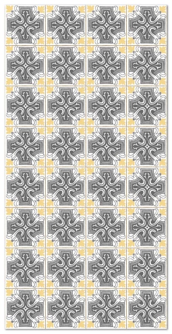 ALFOMBRAS AZULEJOS - Tapis vinyle carreaux ciments salamanque jaune 100x140cm