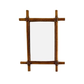 Miroir en rotin rectangulaire 59x79 cm