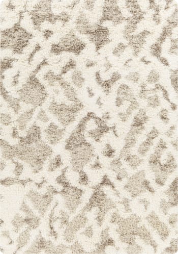 Paula - Tapis Shaggy Scandinave Bohème Blanc/Beige 160x220