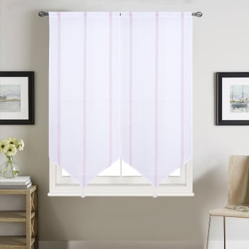 Paire vitrages à bandes verticales brillantes polyester violet 60x120