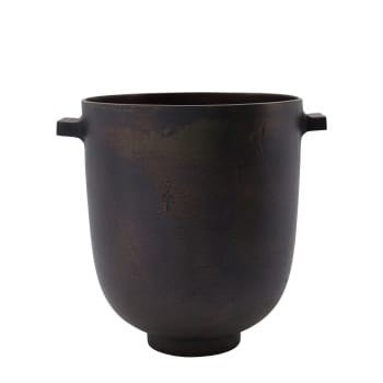 Vaso Lofly Fly In Plastica Per Fiori – Colore Terracotta Marrone, 25x25 Cm Con Kit Fissaggio Per Balcone E Recinzione