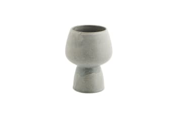 Inspia - Cache-pot en céramique gris H21
