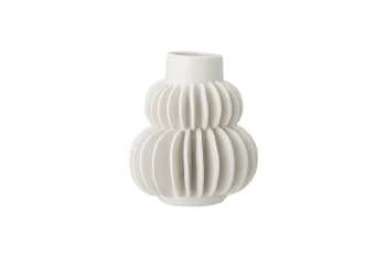 Badaroux - Vaso in ceramica bianca H14cm