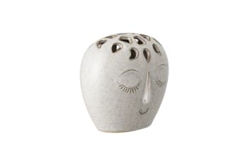 Treigny - Vase en grès blanc H14.5