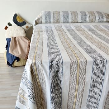 STRIPES - Juego de sábanas 100% algodón estampado stripes 135x200