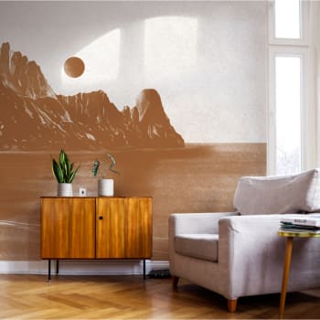 Papier peint panoramique prendre le large brun foncé 170x250cm