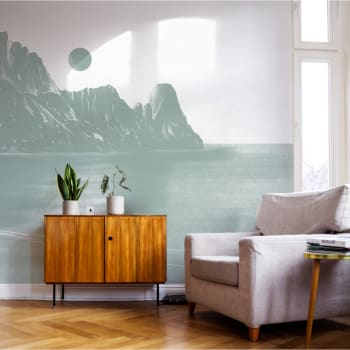 Papier peint panoramique prendre le large 1 425 x 250 cm vert