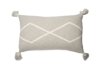 OASIS - Cuscino in maglia di cotone beige 30x48
