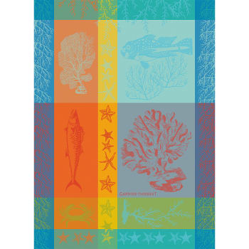 Grande maree normandie - Torchon  pur coton multicolore 56x77