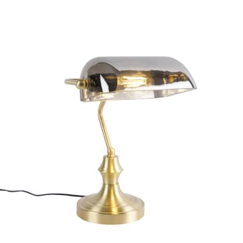Banker - Lampe de table en verre doré/laiton