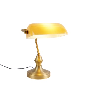 Banker - Lampe de table en verre jaune