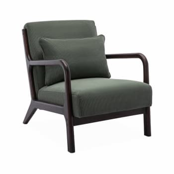 Lorens - Sessel Kordsamt, Füße aus wengefarbigem Hevea-Holz, Grün