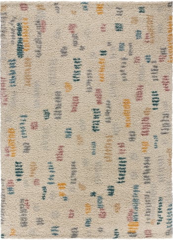 ULAI - Tapis shaggy design scandinave multicolore, 133x190 cm