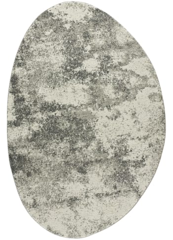 NIAMEY - Alfombra reciclada con forma orgánica en tonos gris, 155X230 cm