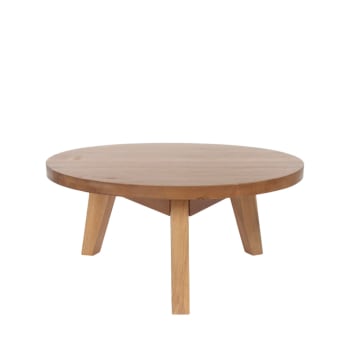 Léona - Table basse en bois d'acacia D65cm bois clair