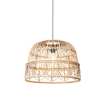 Lampada tonda a sospensione in rattan intrecciato | Mulai Design