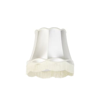 Paralume Bell In Tessuto Bianco Crema Con Struttura In Cotone/Poliestere - Forma Conica 33x27 Cm Per Lampade Da Tavolo