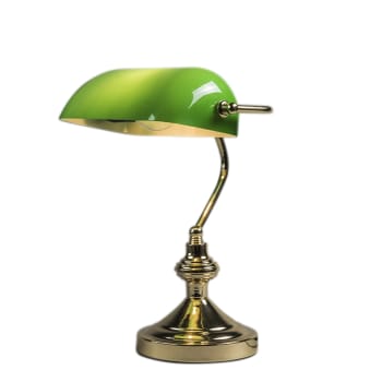 Banker - Lampe de table en acier vert