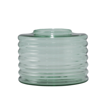 LUKA - Vase déco en verre soufflé kaki poudré