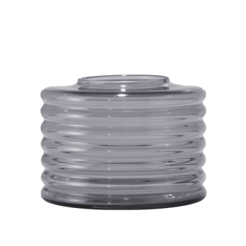 LUKA - Vase déco en verre soufflé gris anthracite