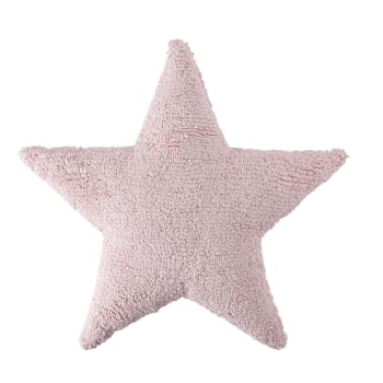 STAR - Cuscino stella in cotone rosa 54x54
