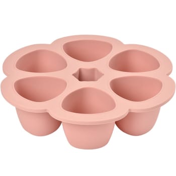 Apprentissage repas - Moule de congélation multi portions silicone rose clair (6 x 90 ml)