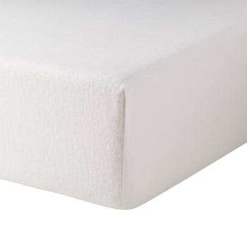 Molleton - Protège Matelas en coton blanc 90 x 200 cm