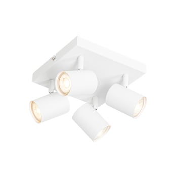 Barra LED snodabile 4 faretti Cup E14 nichel satinato interno bianco