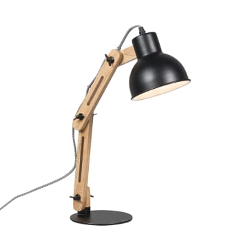 Woodi - Lampe de table en bois noir
