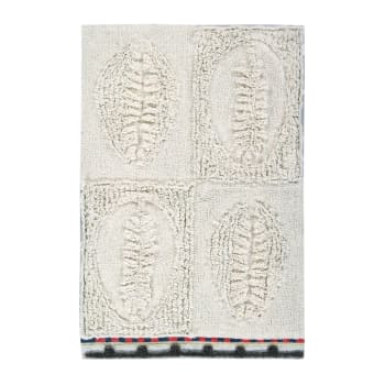 Africa - Tapis lavable en laine beige 120x80