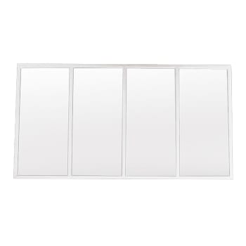 Barney - Miroir verrière atelier rectangulaire en métal blanc 140 x 75 cm