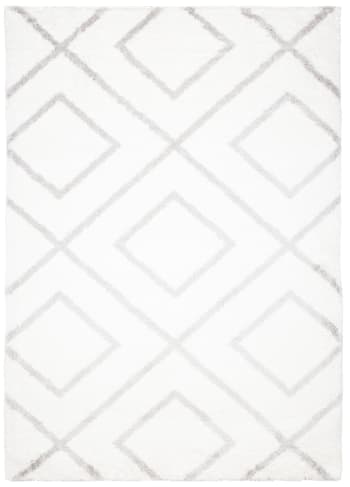 MODENA - Tappeto shaggy grigio bianca quadri geometrico 160 x 220 cm