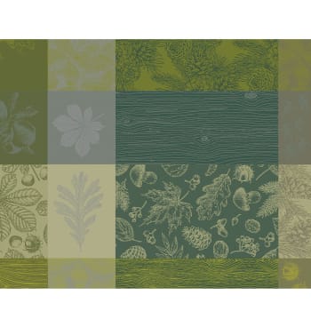 Mille bois d'automne mousse - Set  pur coton vert 40X50