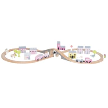 Circuit de train en bois enfant bucket top