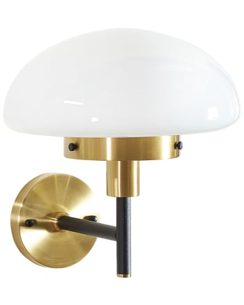 Lampada da parete Alsen, lampada da parete in metallo/tessuto in colore nero /oro, spot da parete con paralume in tessuto ( 12 cm) con interruttore on/off, 1 x E14, senza lampadina/e