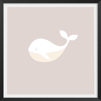 Affiche enfant balein oh avec cadre noir 30x30 cm | Maisons du Monde