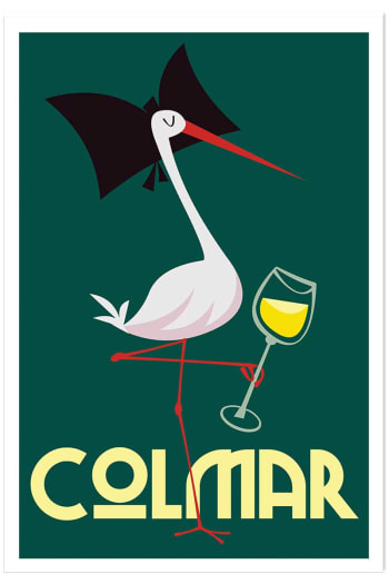 Affiche cigogne de Colmar sans cadre 60x90cm