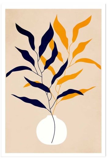 Affiche fleurs ""plante et purete"" sans cadre 40x60cm