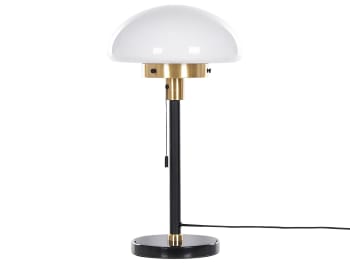 Minija - Lámpara de mesa de metal negro dorado blanco 55 cm