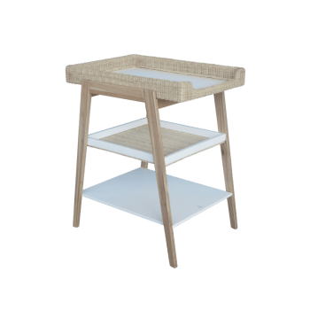 MARELIA - Table à langer rotin naturel et bois