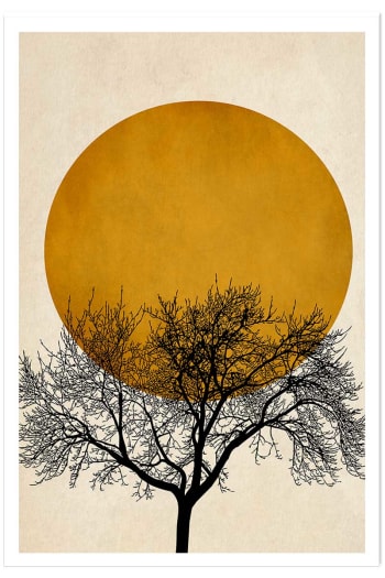 Póster de dibujo ""árbol y serenidad"" sin marco 20x30cm