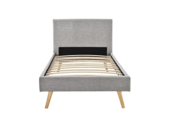 Lodi - Cadre de lit avec sommier à lattes - Gris clair - Largeur 90 cm
